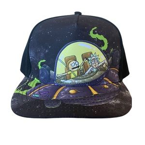 NWOT-Men’s Adult Swim Rick And Morty SnapBack Hat-Black